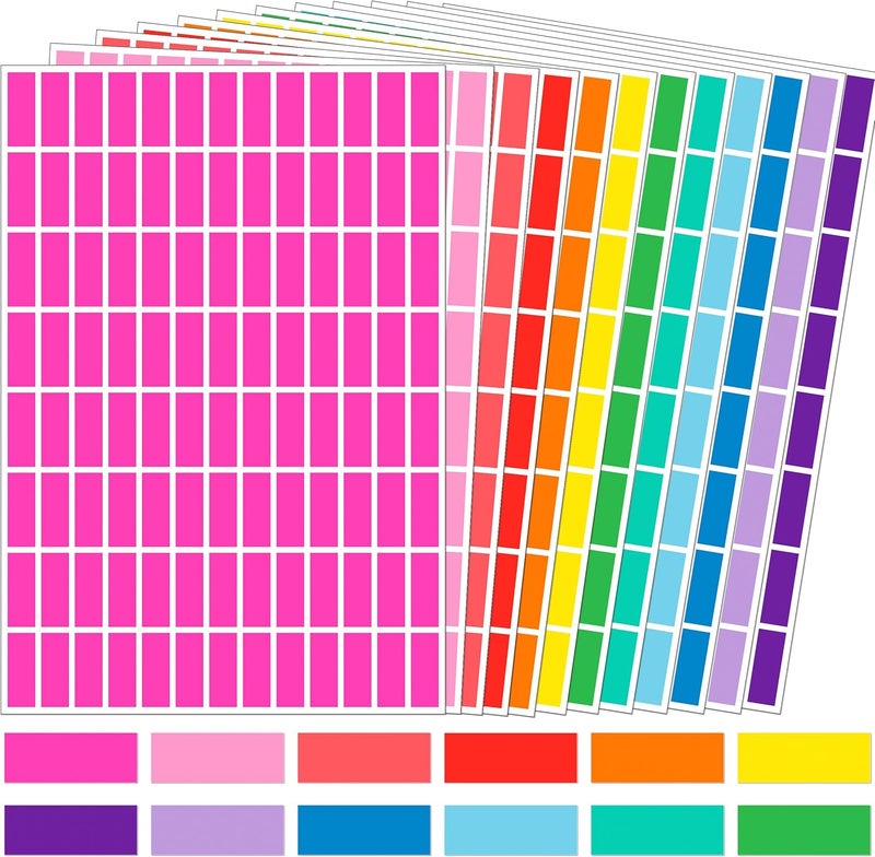 YSHIHE Colored Labels,1in x 3/8in(25 x 10mm) Adhesive Labels,12 Colors Color Coding Labels,Removable Stickers - 4992 Pack - Image 1